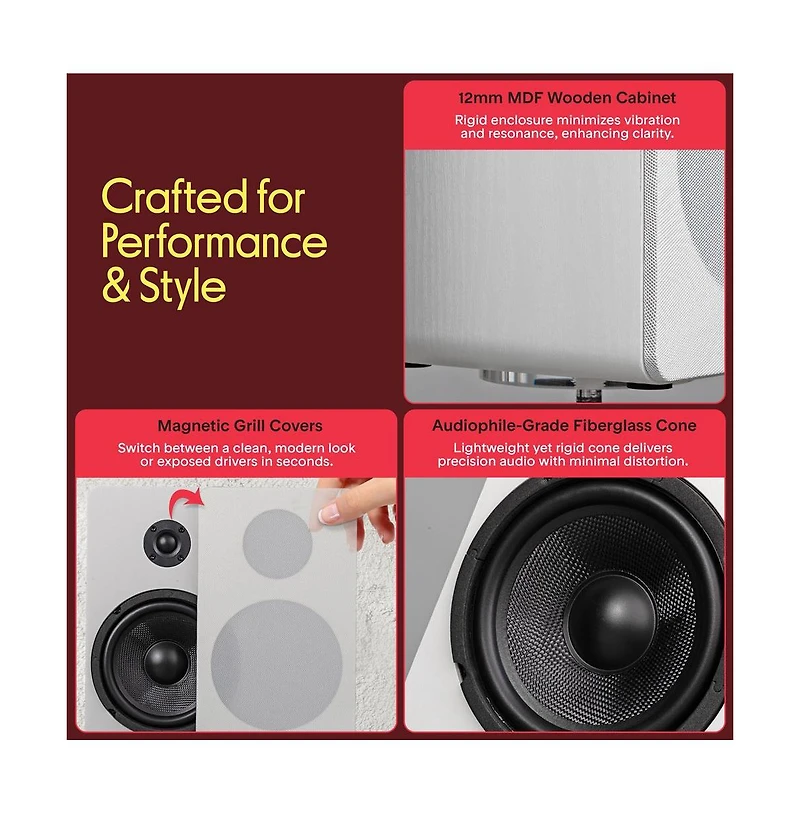Pyle 6.5” Bookshelf Speakers