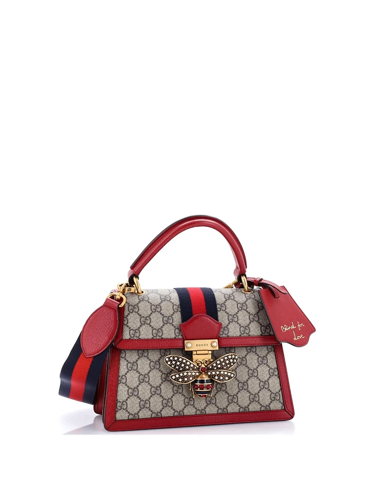 Pre-Owned Gucci Small Queen Margaret Top Handle Bag Gg Coated Canvas with Leather