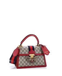 Pre-Owned Gucci Small Queen Margaret Top Handle Bag Gg Coated Canvas with Leather