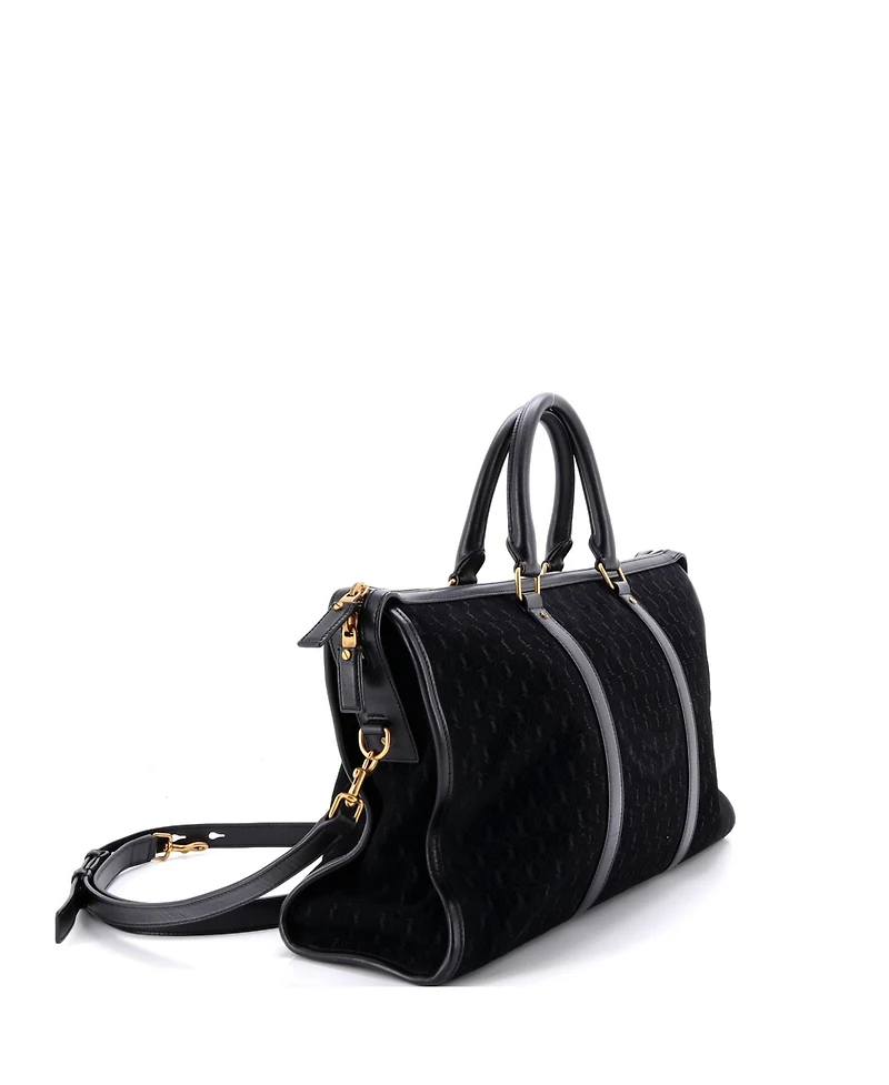 Pre-Owned Saint Laurent Medium Duffle Bag Monogram All Over Suede