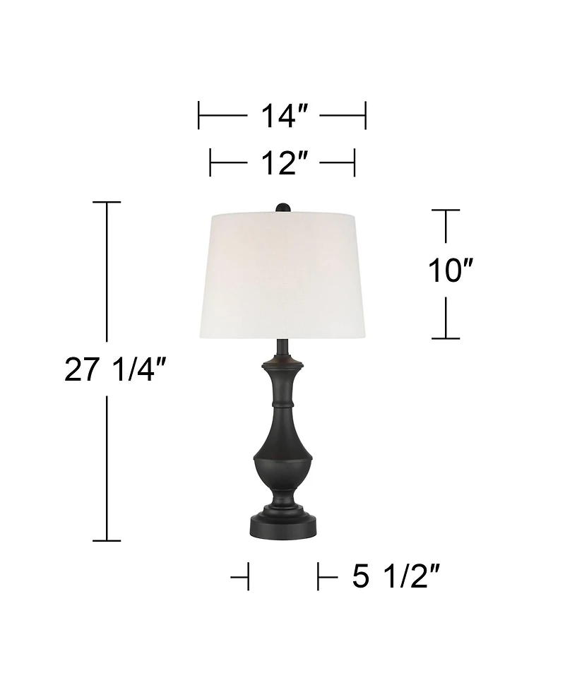 360 Lighting Theo 27 1/4" High Metal Column Table Lamp