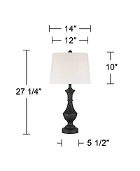 360 Lighting Theo 27 1/4" High Metal Column Table Lamp