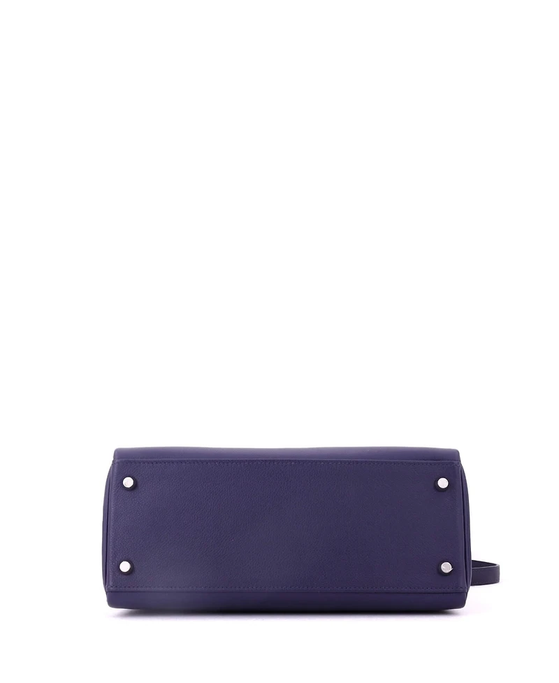 Pre-Owned HERMES Kelly 28 Handbag Verso Evercolor with Palladium Hardware