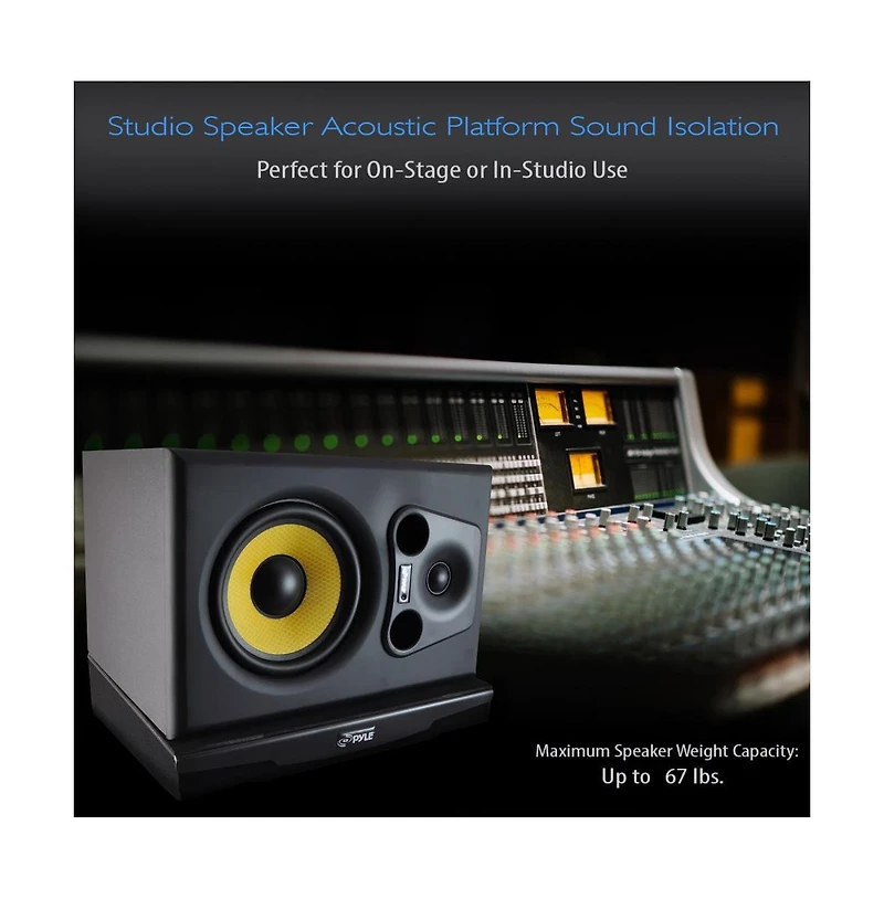 Pyle Speaker Isolation Pads - 13 x 11 x 2.6 inches - Acoustic Noise Isolation Platform