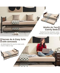 Gouun Metal Daybed with Trundle