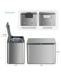 Home Zone Living 1.3 Gallon Stainless Steel Compost Bin with CleanAura Odor Control and Removable Liner