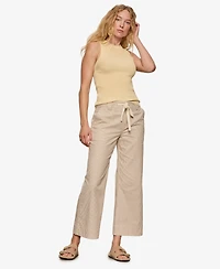 Sanctuary Women's Cropped Lily Stripe Wide-Leg Cotton Trousers