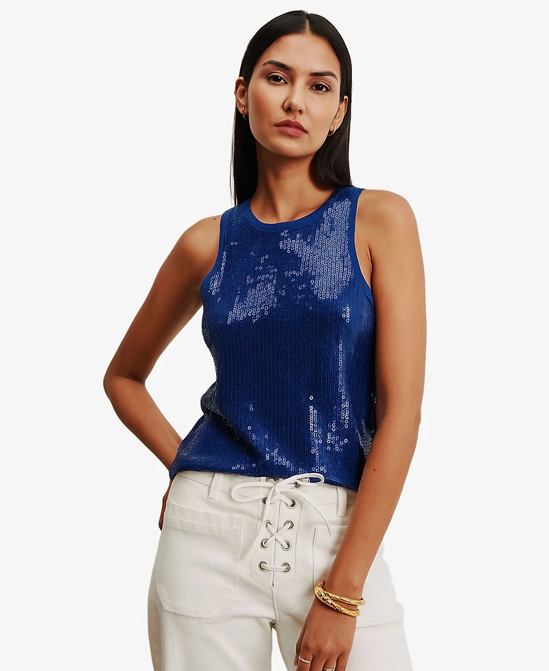Sanctuary Women's Summer Shine Sequin Crewneck T-Shirt
