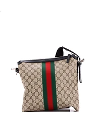 Pre-Owned Gucci Medium Web Messenger Bag Gg Coated Canvas
