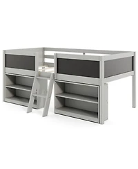 Gouun Loft Bed with Storage Shelves and Ladder
