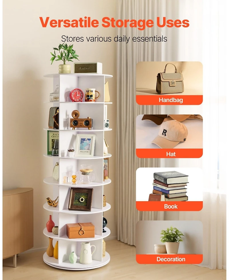 Gouun 7-Tier 360-Degree Rotating Shoe Rack Tower, 28-Pair Capacity