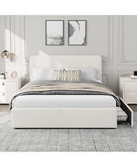 gaomon Full Size Double Drawer Soft Bag Bed, Upholstered Bed with Spacious Storage, Soft and Comfortable Mattress, No Box Spring Needed