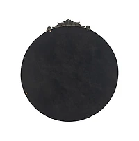 Busdays 30" x 32" Round Mirror, Wall Mounted Mirror with Metal Frame for Bathroom Living Room