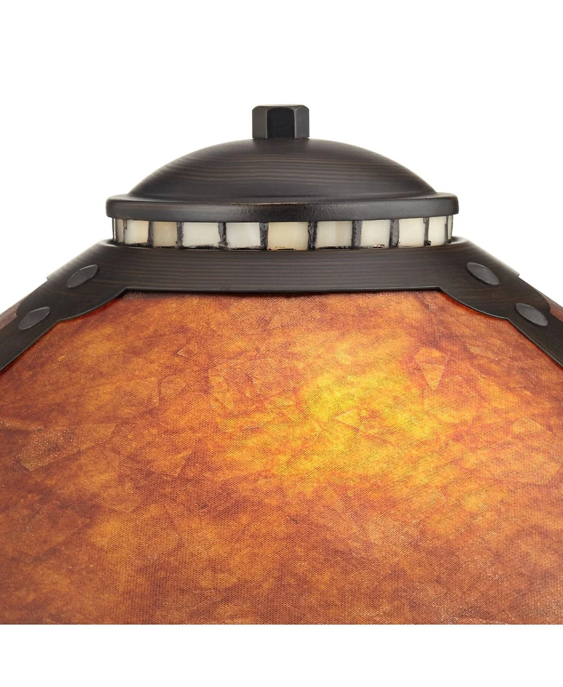 Robert Louis Tiffany Mica Mission Desk Lamps 18 1/2" High Set of 2 Oil Rubbed Bronze for Bedroom Living Room Bedside Nightstand