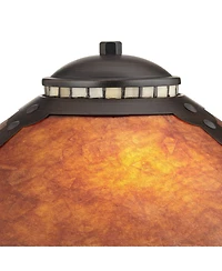 Robert Louis Tiffany Mica Mission Desk Lamps 18 1/2" High Set of 2 Oil Rubbed Bronze for Bedroom Living Room Bedside Nightstand