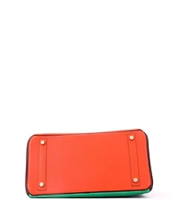 Pre-Owned HERMES Birkin 30 Handbag Tricolor Chevre Mysore with Gold Hardware