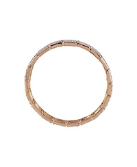 Laundry by Shelli Segal Tone Tile Stretch Bracelet with Pave Crystal Stone Accents