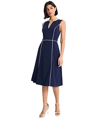 Maggy London Women's Sleeveless V-Neck Midi Dress