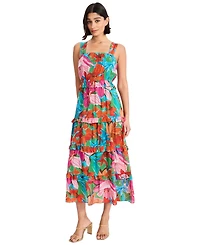 Maggy London Women's Sleeveless Tiered Midi Dress