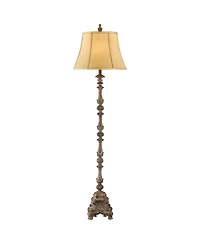 Regency Hill French Traditional 62" Tall Standing Floor Lamps Set of 2 Lights Candlestick Faux Wood Finish Living Room
