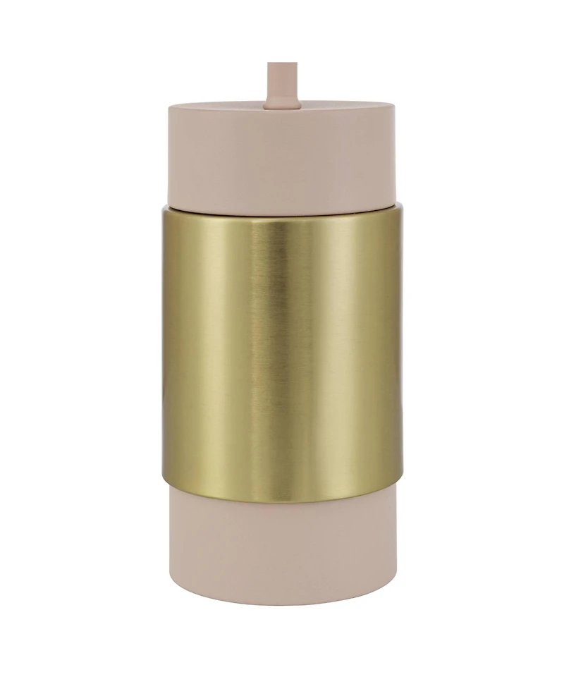 360 Lighting Delia 16" High Small Mushroom Mid Century Modern Accent Table Lamp Antique Brass Finish Metal Single Living Room