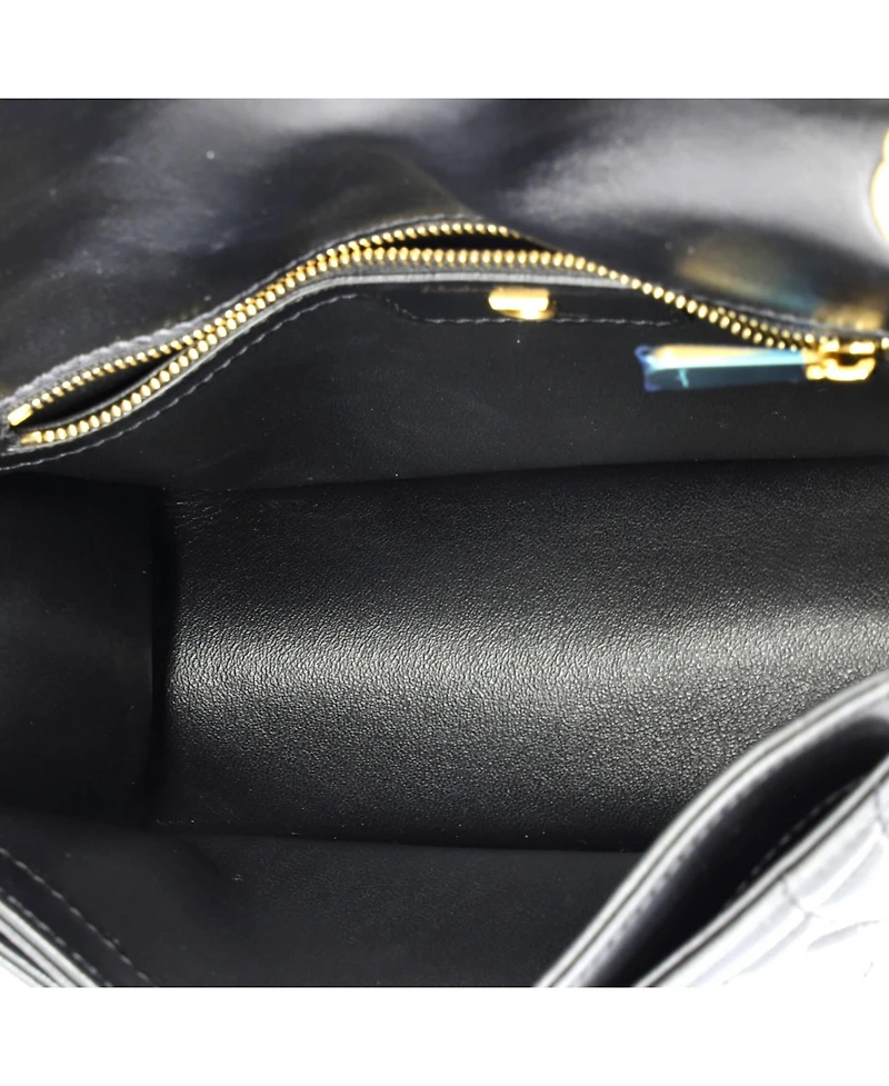 Pre-Owned Salvatore Ferragamo Medium Gancini Turnlock Flap Bag Gancini Quilted Leather