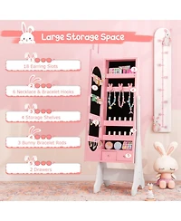 Gouun Princess Vanity Table and Chair Set with Jewelry Armoire and Mirror