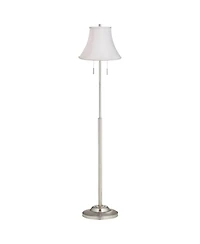 360 Lighting Modern Floor Lamp Brushed Nickel Imperial Fabric Bell Shade for Living Room Reading Bedroom Office