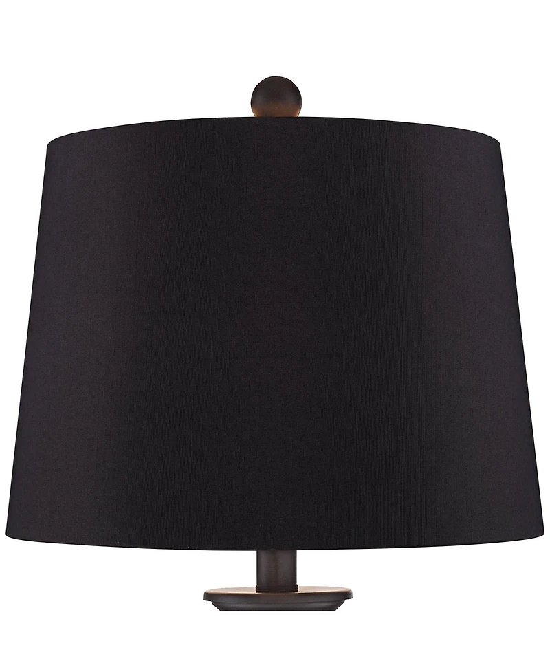 360 Lighting Dolbey 28" Tall Tapered Column Farmhouse Rustic Table Lamps Set of 2 Bronze Finish Metal Shade Bedroom