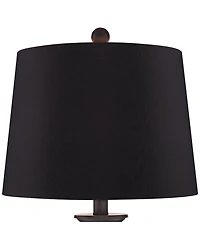 360 Lighting Dolbey 28" Tall Tapered Column Farmhouse Rustic Table Lamps Set of 2 Bronze Finish Metal Shade Bedroom