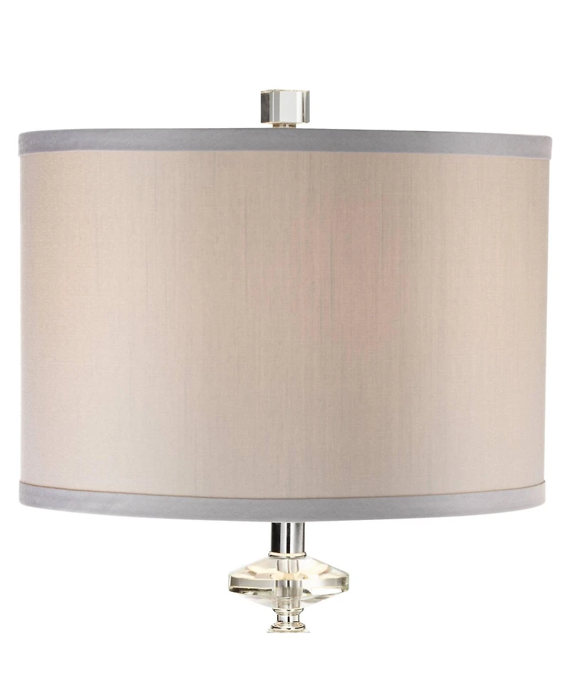 Vienna Full Spectrum Traditional Glam Table Lamp with Usb Charging Port 26.5" High Crystal Column Drum Shade Living Room Bedroom House