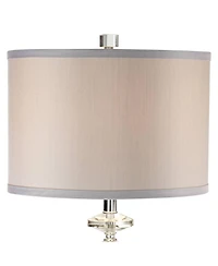 Vienna Full Spectrum Traditional Glam Table Lamp with Usb Charging Port 26.5" High Crystal Column Drum Shade Living Room Bedroom House