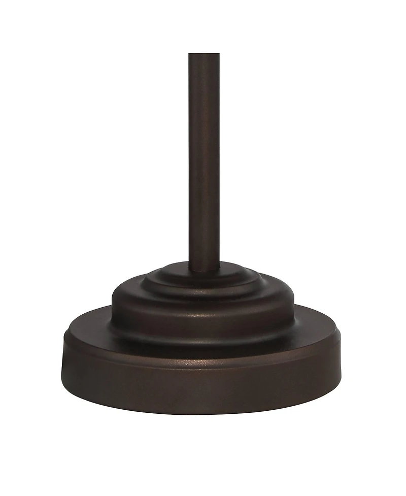 Regency Hill Rustic Farmhouse Desk Lamp 18 1/2" High with Usb Dimmer Satin Bronze Metal Blond Mica Shade for Bedroom Living Room House Bedside Home