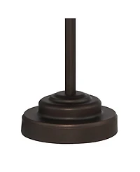 Regency Hill Rustic Farmhouse Desk Lamp 18 1/2" High with Usb Dimmer Satin Bronze Metal Blond Mica Shade for Bedroom Living Room House Bedside Home