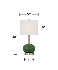 360 Lighting Maris 20" High Glass and Satin Brass Table Lamp