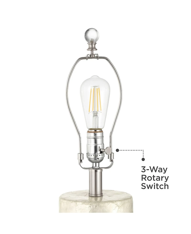 360 Lighting Sabina 27 1/2"H Textured Pearlescent Cylinder Table Lamp Set