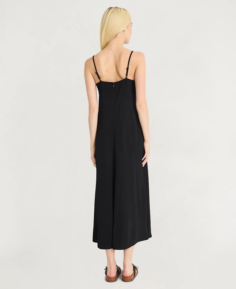 Luxely Women's Sleeveless Square Neck Long Dress