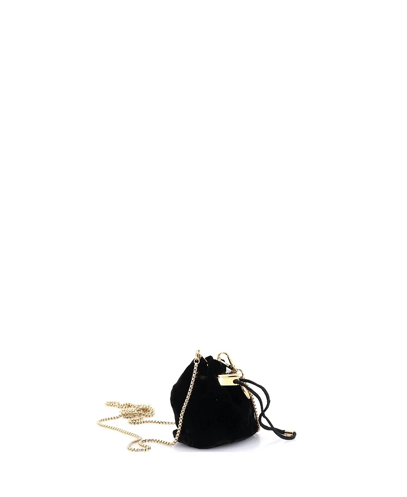 Pre-Owned Prada Mini Triangle Logo Drawstring Pouch Bucket Bag Velvet