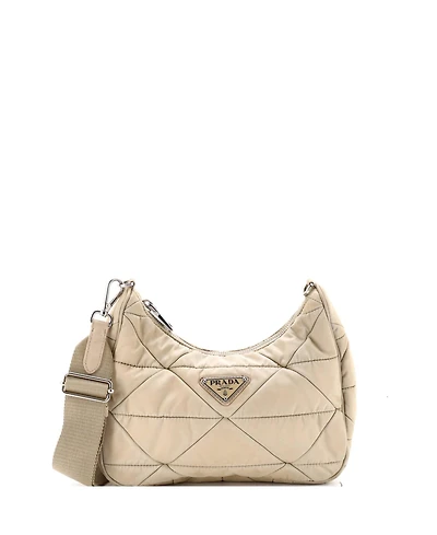 Pre-Owned Prada Small Re-Edition Shoulder Bag Quilted Tessuto