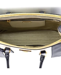 Pre-Owned Prada Medium Bicolor Double Zip Lux Tote Saffiano Leather