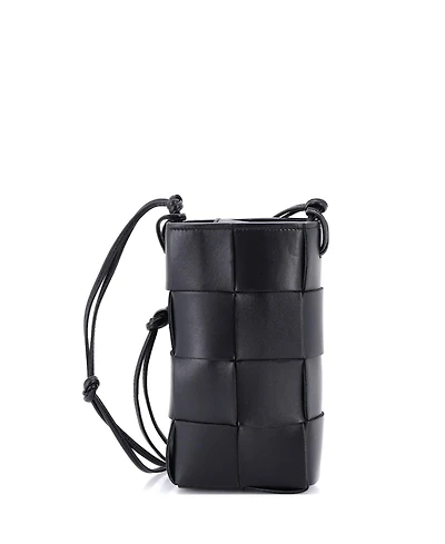 Pre-Owned Bottega Veneta Cassette Phone Holder Crossbody Bag Maxi Intrecciato Leather