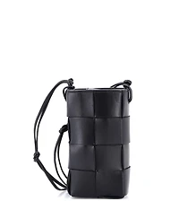 Pre-Owned Bottega Veneta Cassette Phone Holder Crossbody Bag Maxi Intrecciato Leather