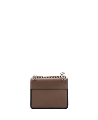 Pre-Owned Fendi Small Kan I F Shoulder Bag Leather with Zucca Embossed Detail