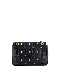 Pre-Owned Gucci Medium Pearly Gg Marmont Flap Bag Embellished Matelasse Leather