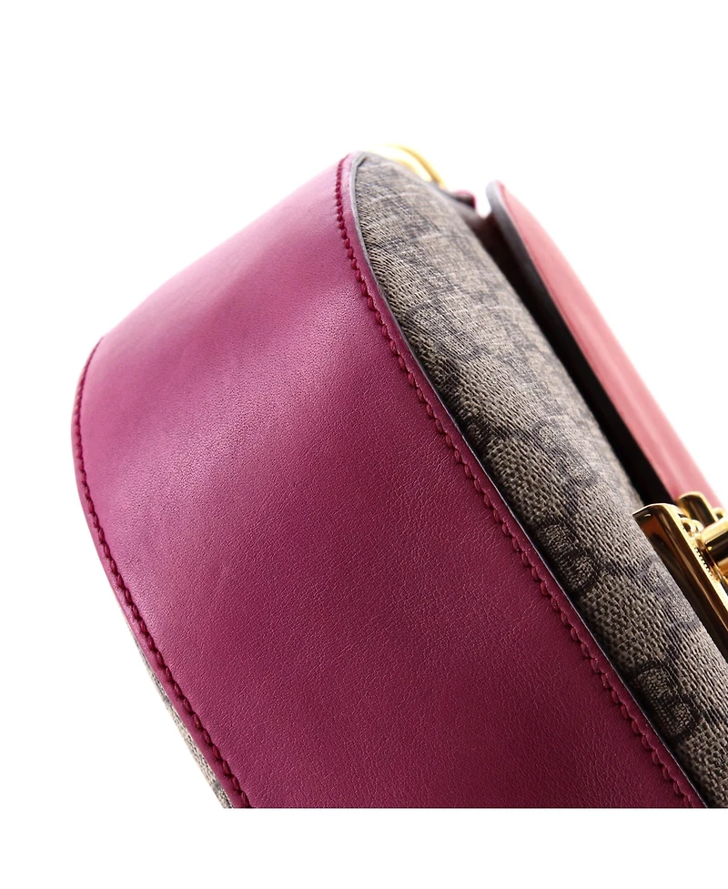Pre-Owned Gucci Medium Padlock Saddle Shoulder Bag Gg Coated Canvas and Leather