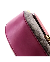Pre-Owned Gucci Medium Padlock Saddle Shoulder Bag Gg Coated Canvas and Leather