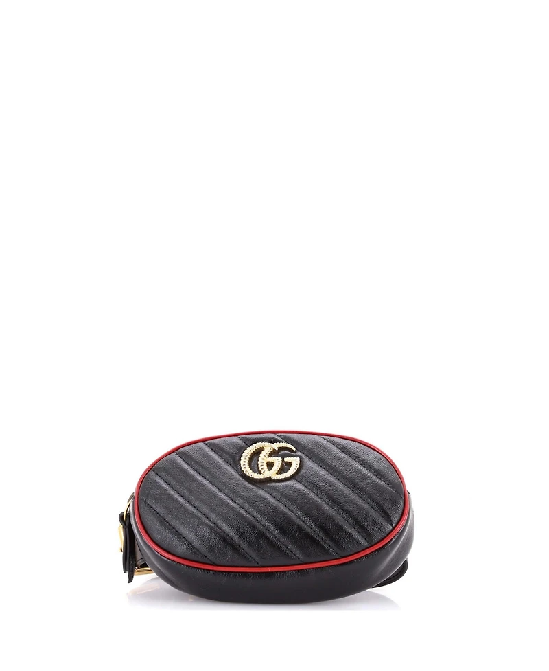 Pre-Owned Gucci Gg Marmont Belt Bag Diagonal Quilted Leather