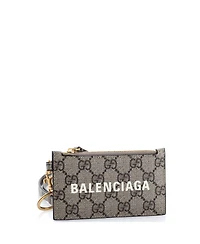 Pre-Owned Gucci x Balenciaga The Hacker Project Zip Card Case with Strap Gg Coated Canvas