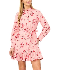 CeCe Women's Printed Collared Neck Mini Dress