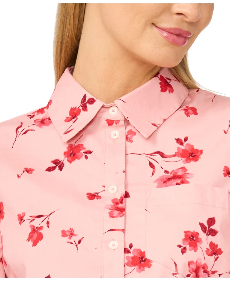 CeCe Women's Printed Collared Neck Mini Dress